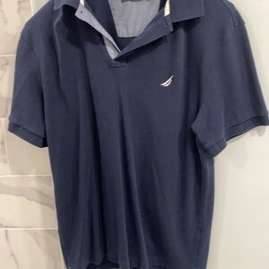 Men’s large navy blue nautica polo